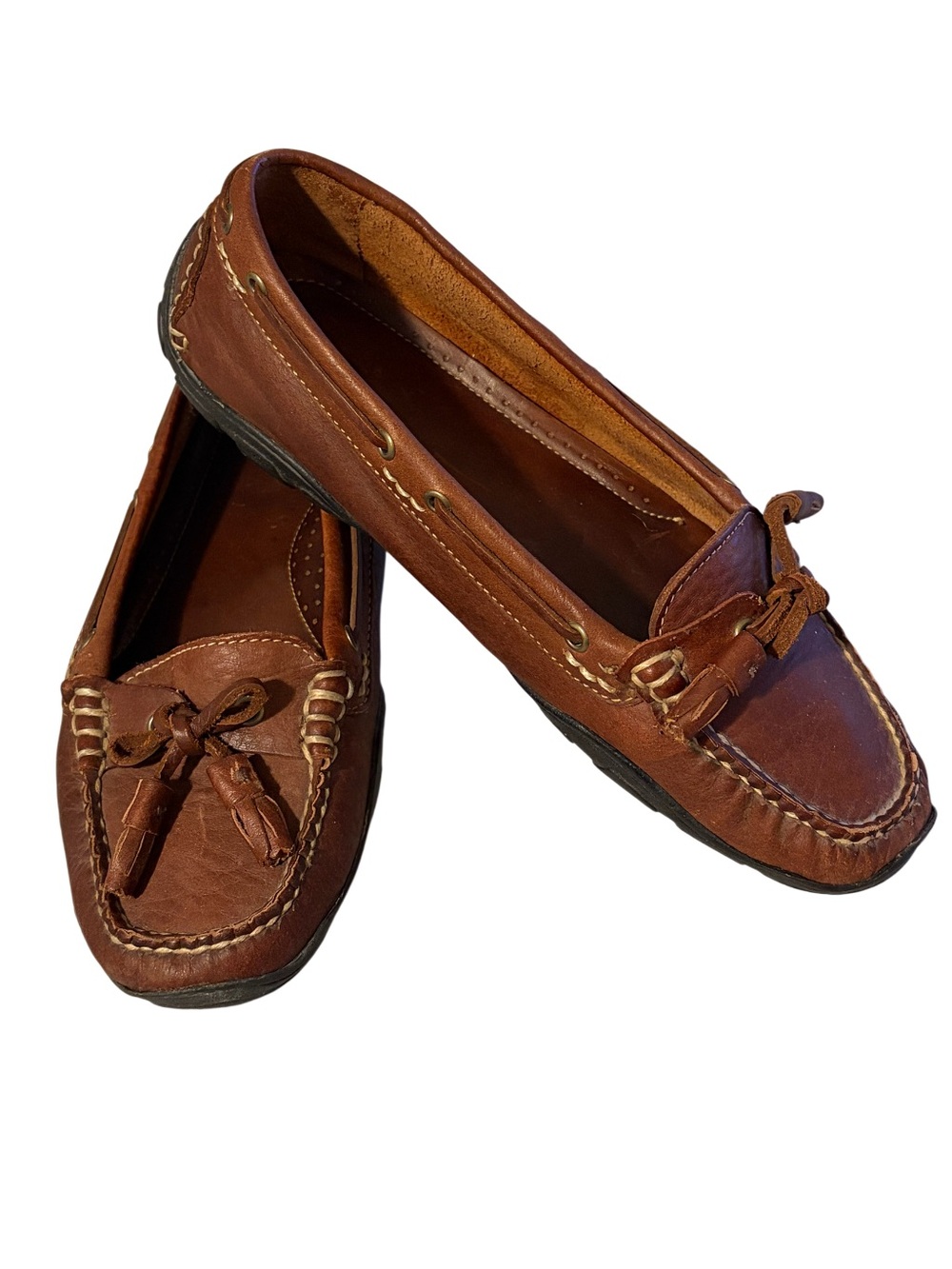 L.L. Bean Women’s Brown Leather Loafer Driving Moccasins w/Tassel Comfort 9W